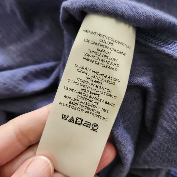 We The Free People Shirt Sz Large Womens Blue Aria Trapeze Oversized Tunic Tee - Picture 13 of 13